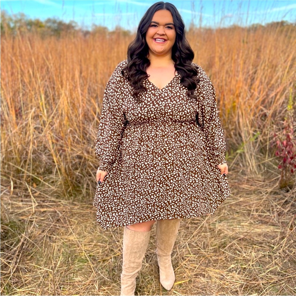 Oddy Brown Leopard Dress